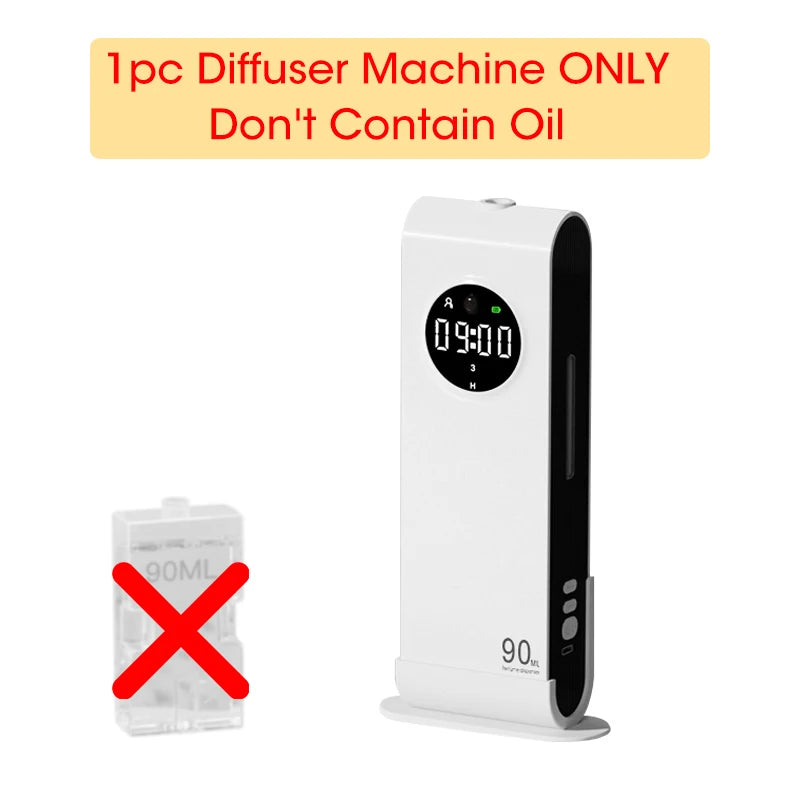 Macchina per aromaterapia con sensore automatico, deodorante per ambienti ricaricabile tramite USB, con funzione orologio, da parete