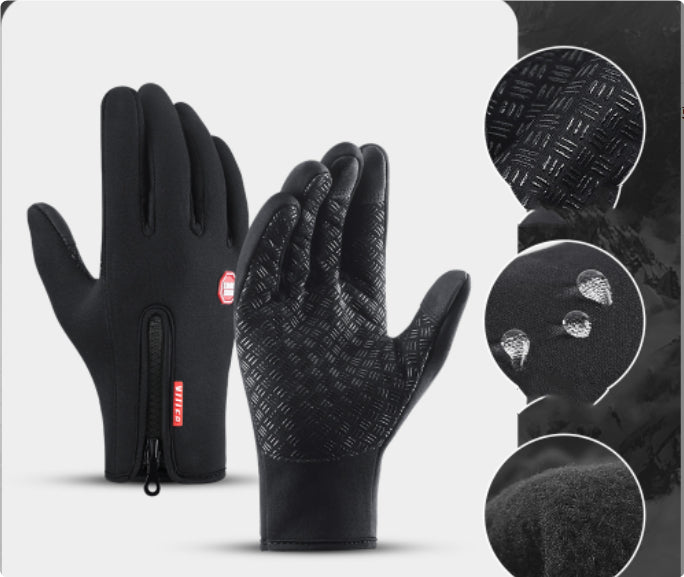 Guanti invernali touch screen da moto, impermeabili, scorrevoli, con pile
