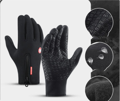 Guanti invernali touch screen da moto, impermeabili, scorrevoli, con pile