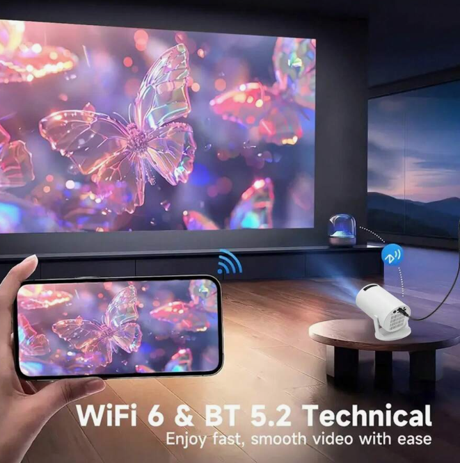 Proiettore portatile intelligente 1080P con WiFi e wireless, adatto per l'home theater